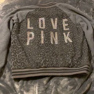VS Pink bling varsity jacket sz: L